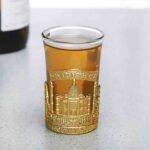 tajmahal shot glasses with gift box gold (set of 2)