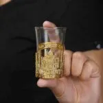 tajmahal shot glasses with gift box gold (set of 2)