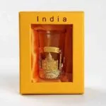 tajmahal shot glasses with gift box gold (set of 2)