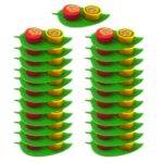 leaf shape kumkum and haldi set set of 6