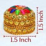 multicolor fancy kumkum box sindoor storage organizer refillable pack of 2