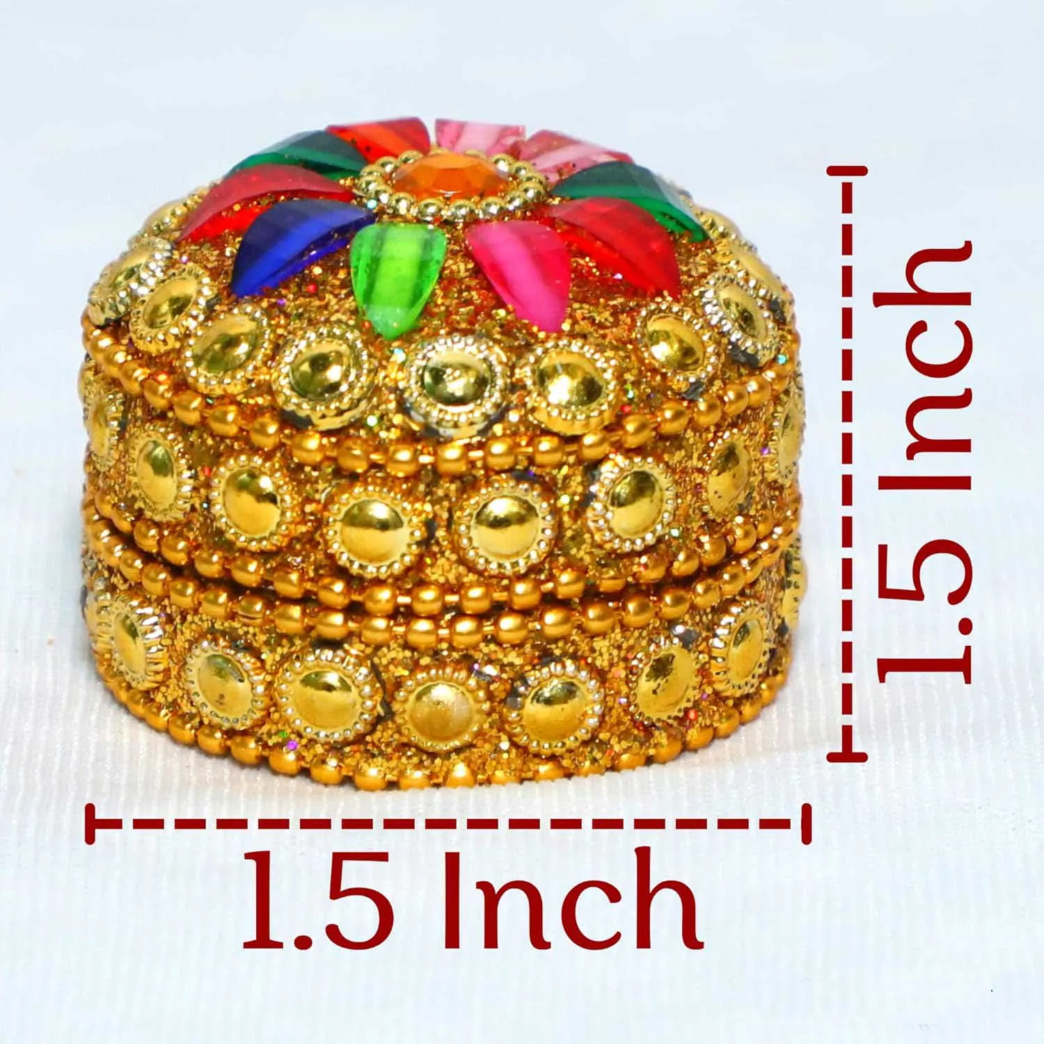 multicolor fancy kumkum box sindoor storage organizer refillable pack of 2