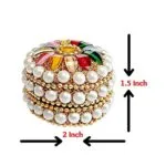 multicolor with beads fancy kumkum box sindoor storage organizer refillable pack of 2