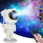 astronaut galaxy projector night light with speaker – 360° rotating